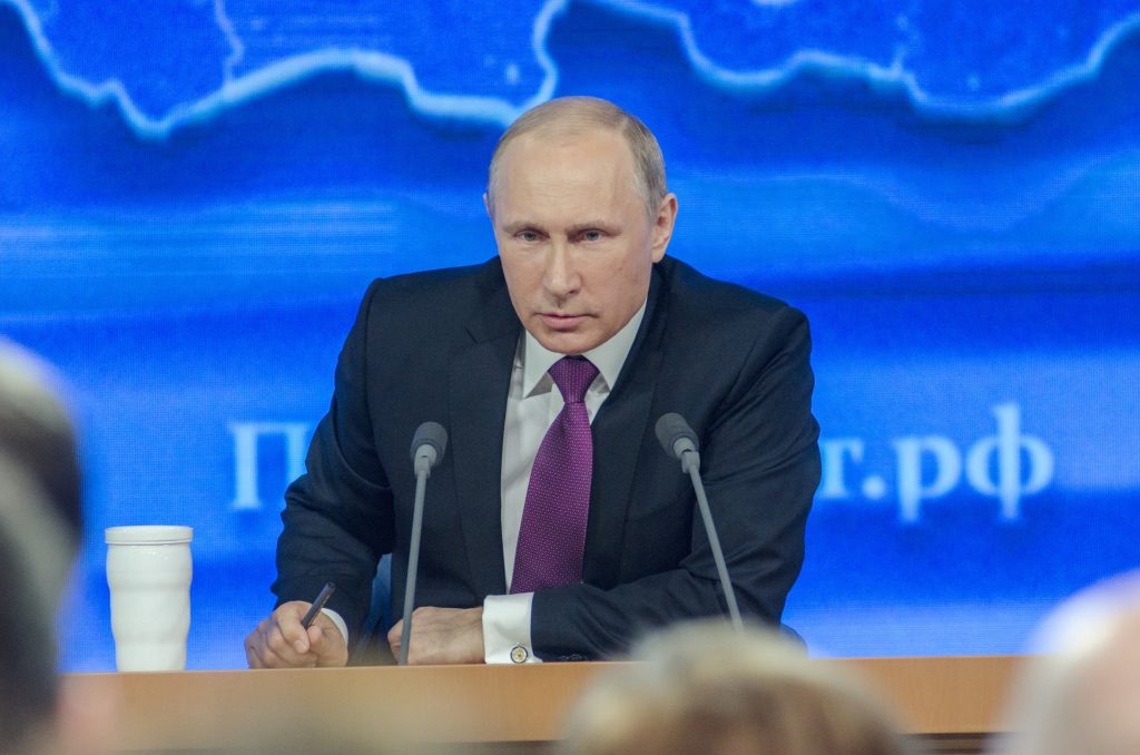 Putin speaks at a press conference