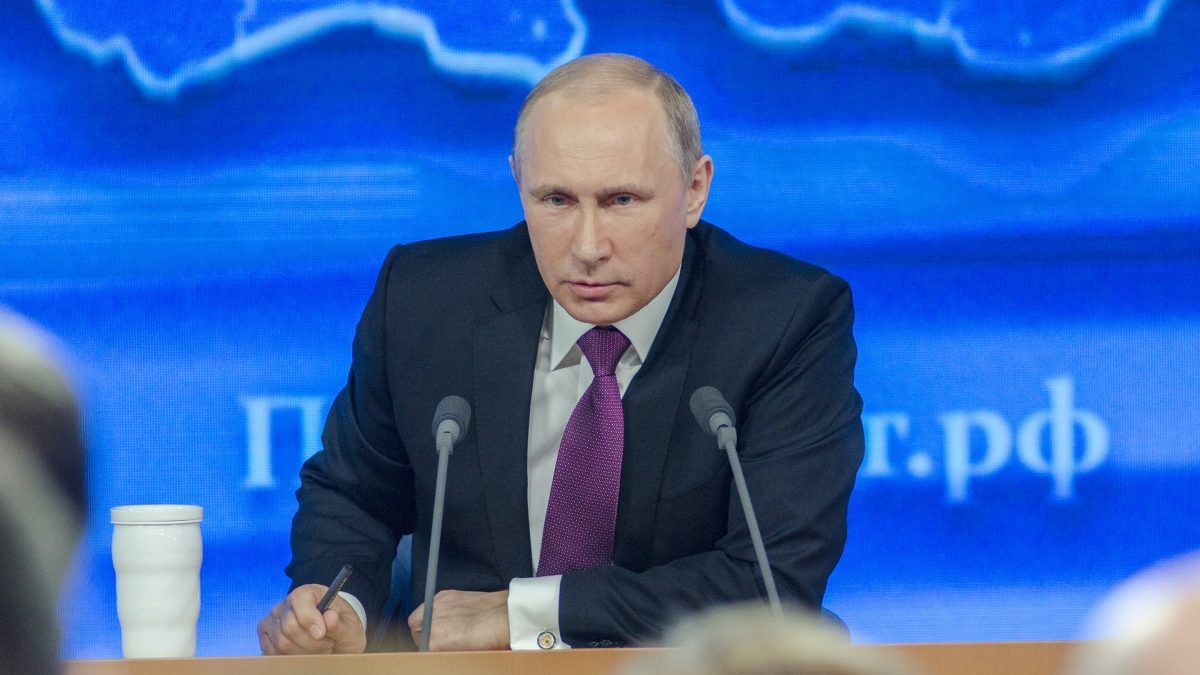 Putin speaks at a press conference