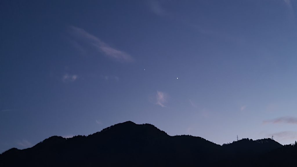 Jupiter and Saturn just before the conjunction