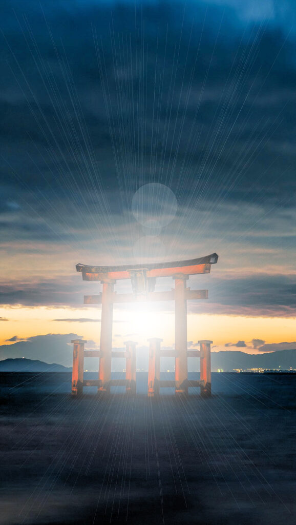 A Japanese gate in the sea