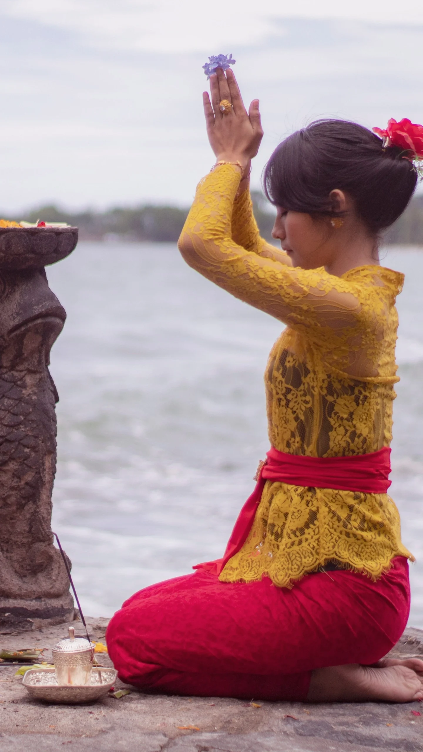 Woman doing a ritual